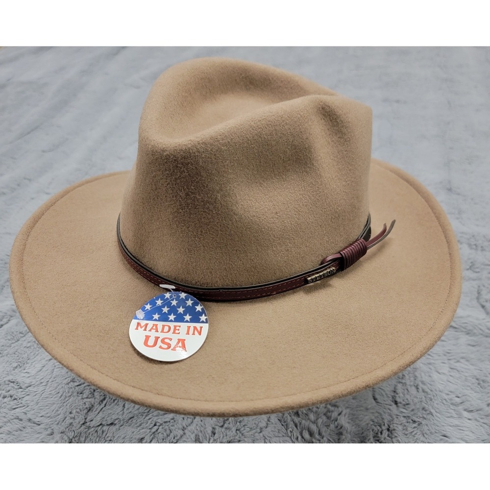 Stetson Hat Mens Large Bozeman Cowboy Mushroom Wool Crushable Water Repel USA